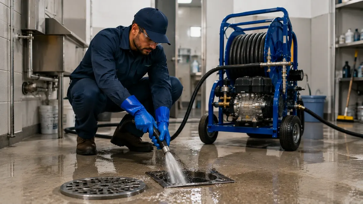 Floor Drain Hydro Jet Cleaning in Dinuba